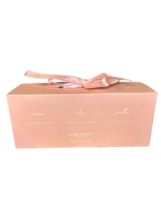 Bloom & Prosper 3-Pack Scented Candle Gift Set Soothe, Relax & Renew